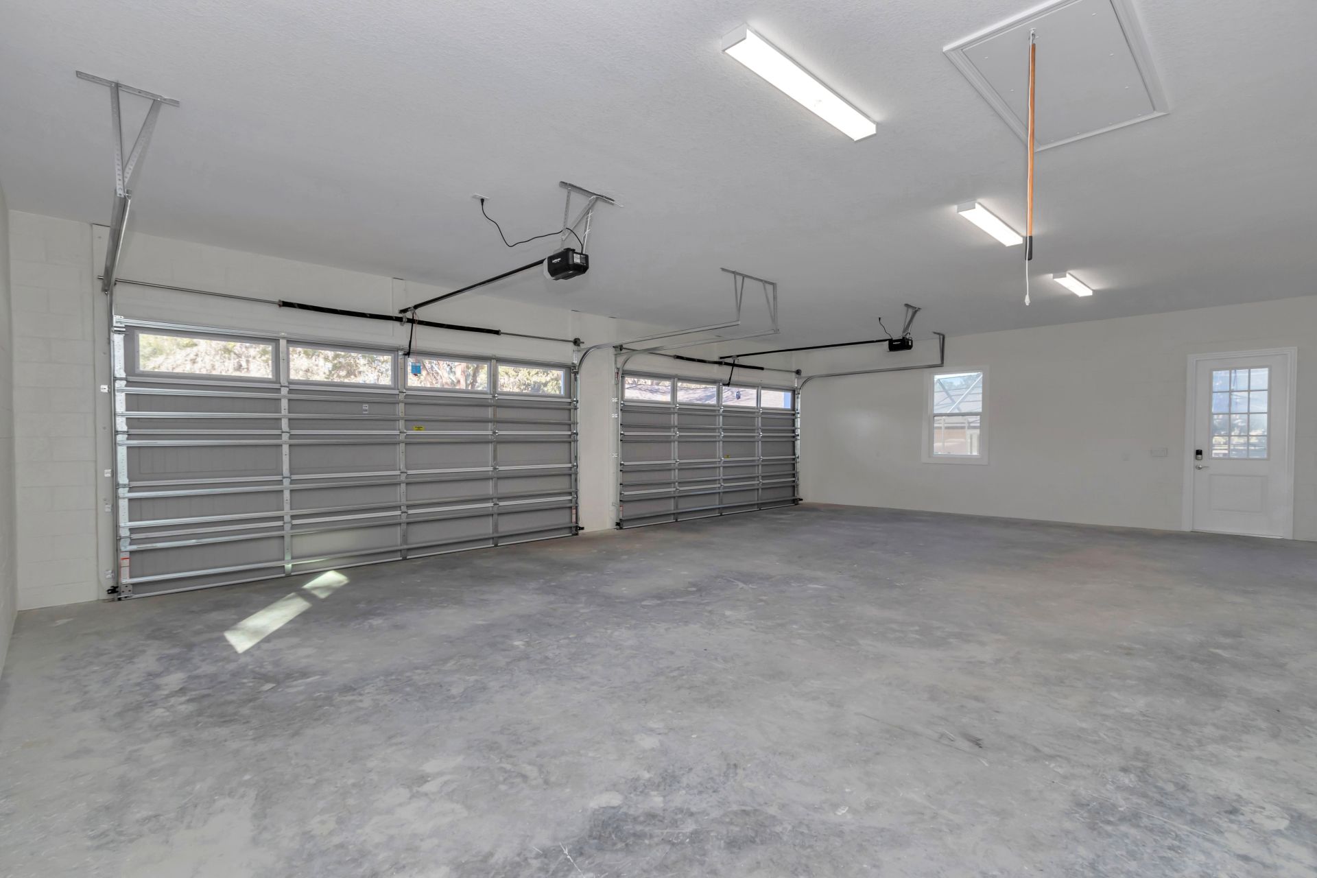 Interior view of the garage showing the window for natural daylight.