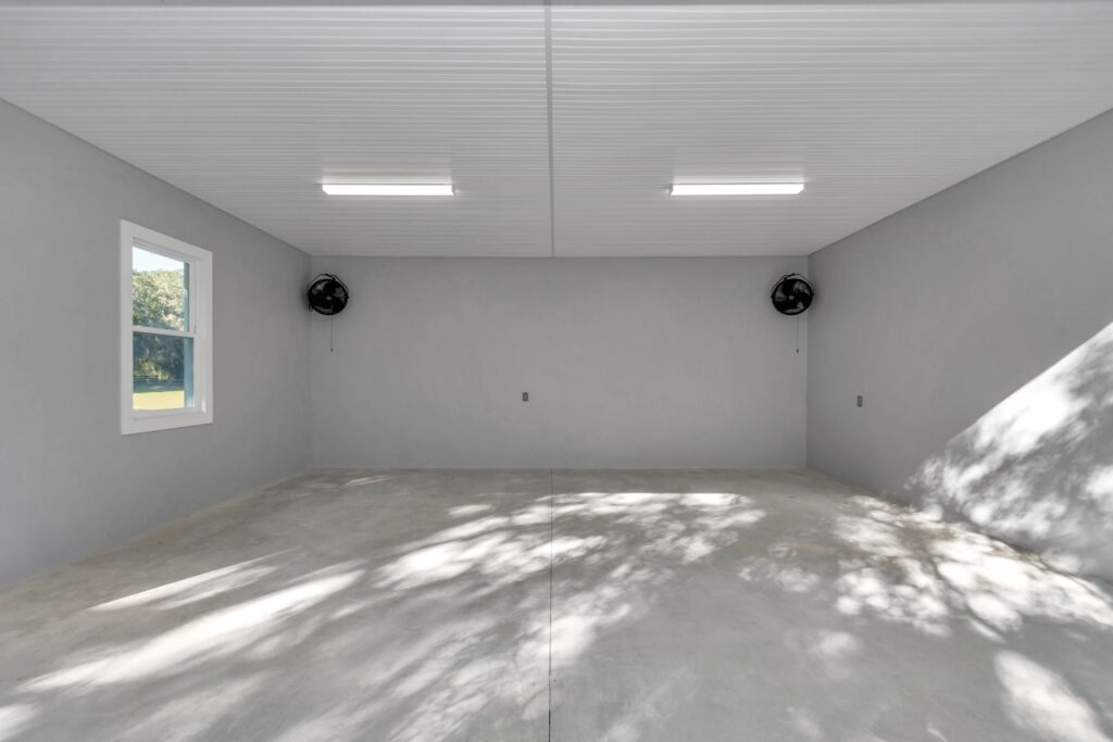 Night-ready outdoor workspace with high-intensity LED lighting for vehicle maintenance