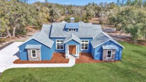 Symmetry and style The finished exterior of a 4-bed, 4-bath custom build by Jason Boutwell Construction.