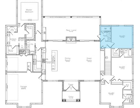 Floor Plan Highlighting the Second Guest Wing