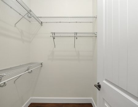 Spacious walk-in closet within the second bedroom, providing premium storage for guests or family.