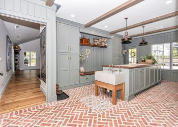 after renovation - garage bay turned into a large laundry and mud room